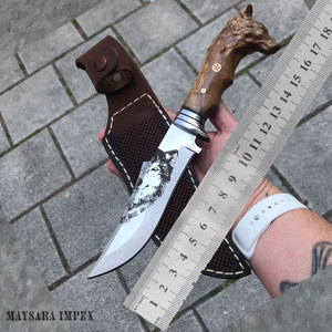 Handcrafted J2 Steel Hunting Bowie <b>Knife</b> Dollar Sheet <b>Handle</b> with Brass Guard and Pommel Bowie Hunting 0utdoor <b>Knife</b> - Product Image 6