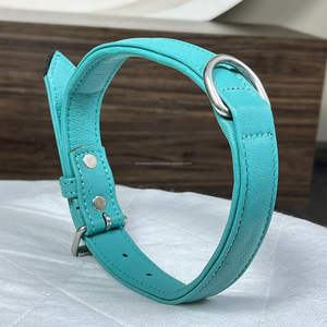 Collier pour chien en cuir de vache véritable, fabriqué à la main, de haute qualité, couleurs tendance, réglable, doux et confortable, accessoires pour animaux de compagnie - Product Image 4