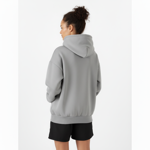 Pull-over unisexe en coton teint, coupe oversize, coupe-vent, avec logo imprimé en relief sur le devant, de haute qualité, épais, pour l'hiver - Product Image 3