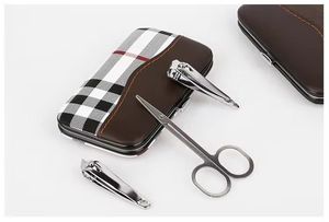 Classic 7 In 1 Stainless Steel <b>Nail</b> <b>Kit</b> With Scissors And Clippers Portable Manicure Set For Adults In Checkered Case - Product Image 6