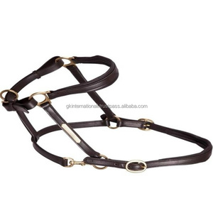 Licol équestre en cuir de cheval anatomique en cuir de haute qualité avec coutures fantaisie et rembourrage licol de course de chevaux - Product Image 5