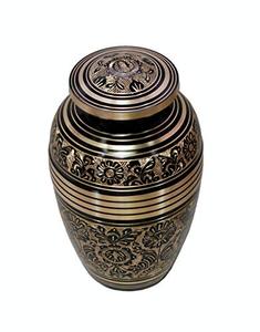 Prestigious Brass Adult Funeral Ashes Urn Cremation <b>Memorial</b> <b>Keepsake</b> Holder Crafted With Decorative Fine Detailing - Product Image 5