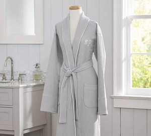Hotel Supplies Summer Long Absorbent Bath Robe Men Sleepwear Dressing <b>Waffle</b> Cotton Bath Robe - Product Image 4