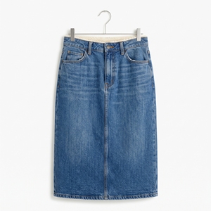 Jupe en jean doublée sherpa pour femme, chaude, décontractée et confortable, pour l'hiver, OEM ODM, vente en gros, usine, lavage personnalisé, faible MOQ - Product Image 3