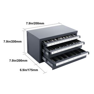 Armadietto in Acciaio a Tre Cassetti con 29 Scomparti, Etichette Impilabili Personalizzabili, Organizzazione per Frese OBM/OEM, Adatto per Frese da 1/8'' e 1'' - Product Image 2