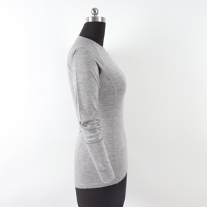 <b>Men's</b> Gray <b>Thermal</b> Long Sleeve Knitted O-Neck Printed Casual Regular Fit Sporty <b>Shirts</b> Front Logo Breathable Flannel Polyester - Product Image 2
