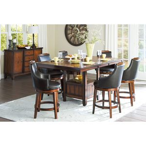Set di 2 Sedie da Bar Girevoli in Ecopelle Marrone Scuro, Mobili da Pranzo in Legno con Imbottitura Confortevole - Product Image 6