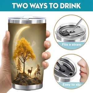 Stainless Steel Tumbler 20oz Double Wall Insulated Travel Mug With Lid For <b>Coffee</b> Tea Outdoor Use - Product Image 5