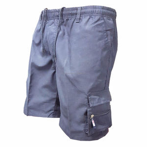 Pantalones cortos Cargo de gimnasio de talla grande para hombre transpirables de algodón y poliéster hasta la rodilla de lona de punto de estilo informal con múltiples bolsillos - Product Image 2