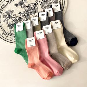 Chaussettes classiques en coton peigné Jacquard pour femmes, mélange de coton respirant, usage quotidien, style régulier, toutes saisons - Product Image 1