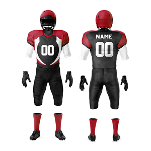 Wholesale Custom Plus Size American Football Uniform Short Sleeves Breathable Material Anti-Bacterial Features for Team Wear - Product Image 2