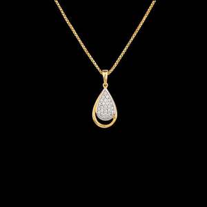 Minimal Teardrop Lab Grown Diamond Pendant Necklace Gold Elegant Everyday Diamond <b>Jewelry</b> for Women - Product Image 2
