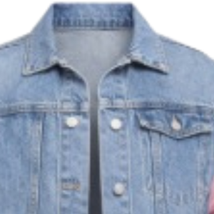 Chaqueta Bomber de Mezclilla Azul para Mujer con Mangas Rosa en Contraste, Ropa Casual de Calle, Prenda Exterior de Moda, Bordado Personalizado, Venta al Por Mayor - Product Image 5