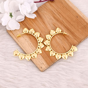 Modernos Pendientes de Aro Pequeños en Color Dorado para Mujer, Pendientes de Latón Redondos y Lisos, Joyería de Moda para Fiesta - Product Image 2