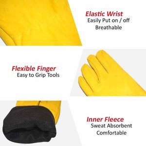 Sheep Grain Leather <b>Driver</b> Work <b>Gloves</b> Personal Protective Heavy Duty Industrial Safety Comfortable <b>Gloves</b> Outdoor Activities - Product Image 5