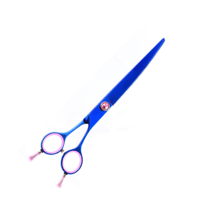 Ciseaux de toilettage pour animaux de compagnie très demandés, couleur bleu titane, lames courbées affûtées, outils de coupe de poils pour animaux de compagnie pour droitiers, ciseaux pour animaux de compagnie - Product Image 3