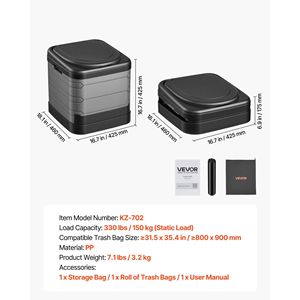 WC Portatile Pieghevole da Campeggio per Adulti, Capacità di Carico 150 kg, Borsa per il Trasporto con Sacchi per Rifiuti, per Viaggi all'Aperto e Prodotti da Bagno - Product Image 3