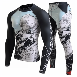 เสื้อรัดกล้ามเนื้อ MMA ดีไซน์ล่าสุด แขนยาว พร้อมโลโก้สั่งทำสำหรับผู้ชาย - Product Image 1