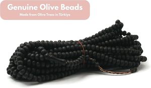 1000 Beaded Matt Black Olive Wood Tasbih Tasbeeh with Counter Misbaha <b>Islamic</b> <b>Gift</b> Tasbih Prayer Beads Tesbih 5x7 mm for Dhikr - Product Image 2