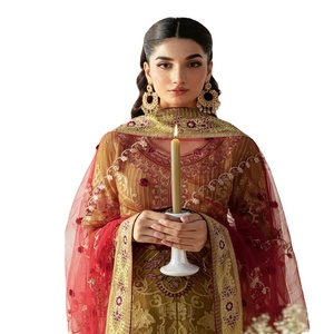 Liquidation vente femmes fête porter vente entière pakistanaise indienne en mousseline de soie Shalwar Kamez Dupata robe par Ramsha pour des Occasions spéciales - Product Image 1