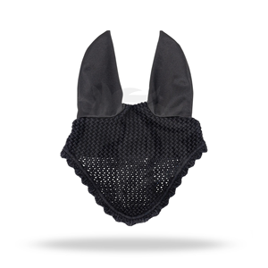 Cache-oreilles pour cheval personnalisé, voile anti-mouches équestre, protection des oreilles en maille et laine pour l'équitation, l'entraînement et la compétition - Product Image 1