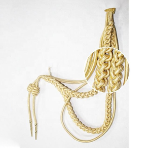 Ceremonial Uniform Eco-Friendly Customized Gold <b>Silver</b> Aiguillettes <b>Dress</b> Cords with Metal Tips Bullion Wire Hand Knitted - Product Image 4