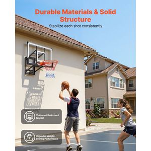Panier de basket mural 54 pouces pour PC, réglage manuel, épaisseur 0,11 pouce, équipement d'entraînement extérieur - Product Image 3