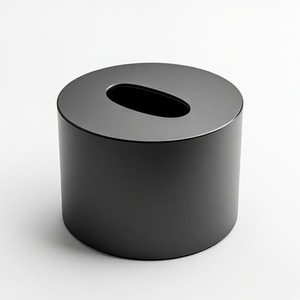 Boîte à mouchoirs en métal noir mat contemporaine avec un design minimaliste élégant pour les tables à manger, les bureaux et les intérieurs de maison - Product Image 5