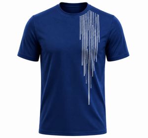 T-shirt en jersey à manches courtes pour homme, bleu uni, col rond, coupe classique, respirant, séchage rapide, style décontracté - Product Image 4