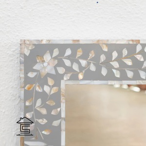 Contemporary Full Body <b>Mirror</b> for Apartment Decor Decorative Floral Detailing with Elegant Reflective Clarity - Product Image 3