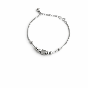 <b>Beaded</b> Snake Chain <b>Bracelet</b> Geometric Minimalist Trendy Adjustable Ball <b>Charm</b> Designer Women's Gift - Product Image 1