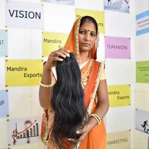 Extensiones de Cabello Humano Remy Indio 100% Virgen con Cutícula Alineada, Lisas y Sedosas, Doble Trama a Máquina, la Mejor Calidad al por Mayor - Product Image 3