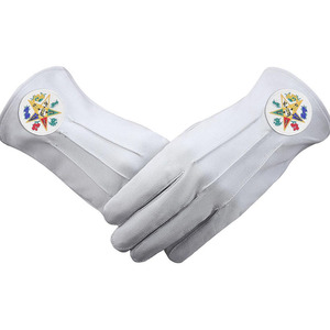 Gants de poignet en coton rouge avec logo brodé, gants unisexes écologiques pour l'extérieur, pour la chaleur hivernale et l'usage quotidien - Product Image 2