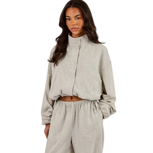 Women Full <b>Zip</b> Stand Collar Tracksuit Set Loose Straight Leg <b>Trousers</b> Drawstring Waist Two Piece Casual Streetwear Lounge Outfit - Product Image 4