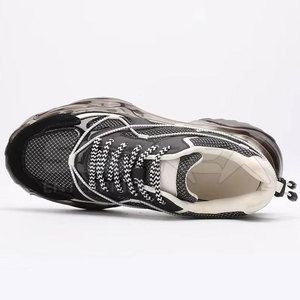Baskets tendance en cuir de vachette respirantes avec doublure en mesh et fermeture à lacets pour l'entraînement professionnel en salle de sport - Product Image 5