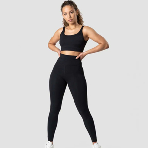 Ensemble de vêtements de sport noirs unis OEM en gros, Leggings d'entraînement premium pour femmes, Ensemble Athleisure, Fabricant de vêtements - Product Image 5