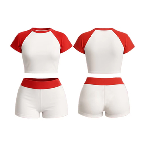 Conjunto de 2 Piezas Y2K para Mujer, Camiseta de Manga Corta de Algodón con Logotipo Personalizado OEM, Pantalones Cortos, Conjunto Informal, Moda Primavera Verano 2026 - Product Image 6