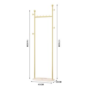Appendiabiti Autoportante in Metallo Dorato con Base in Marmo, Appendiabiti Multiuso per Camera da Letto e Conservazione Cappelli - Product Image 2