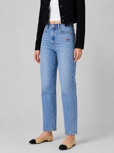 Women High Waist Straight Leg <b>Denim</b> Pants <b>Stretch</b> Casual Jeans with Classic 5 Pocket Design Comfortable Everyday Fashion - Product Image 5