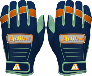 Gants de frappe de baseball en gros, bleu marine et menthe, manchette courte, antidérapants, fermeture auto-agrippante, haute qualité, fabriqués par Adiha Impex - Product Image 1