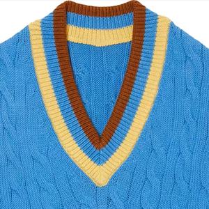 Oversized Custom Knit Women's <b>Sweaters</b> College Style V-neck colour <b>cardigan</b> Pattern Knitted <b>Sweater</b> - Product Image 2