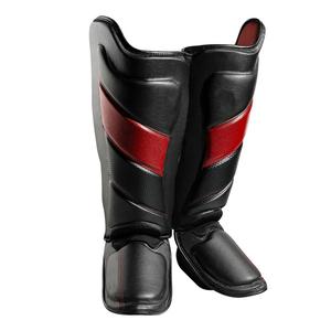 Protections de tibia et coussinets d'entraînement Muay Thai en cuir et PU avec protection de base pour MMA et boxe, ajustement universel - Product Image 4