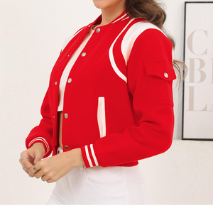 Blouson universitaire d'hiver pour femmes, personnalisé par le fabricant, avec broderie chenille appliquée, en polaire, pour hommes et femmes - Product Image 3