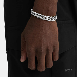 Bracelet Chaîne Cubaine Double Rangée en Argent 925 avec Moissanite, Style Hip Hop Ice Out, Bijou de Rappeur - Product Image 1