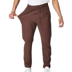 Men's Trousers <b>Brown</b> Elastic Waist Sweatpants Casual Midweight Cotton Canvas <b>Joggers</b> with Side Pockets Summer - Product Image 5