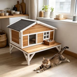 Cuccia Moderna di Lusso Isolata per Gatti, Arredo per Animali Domestici a Motivo Solido per Razze Grandi, Uso Interno ed Esterno - Product Image 6
