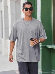 เสื้อยืดผู้ชายทรงโอเวอร์ไซส์ แขนสั้น คอกลม ผ้าฝ้ายเนื้อนุ่ม ระบายอากาศได้ดี สไตล์ลำลอง สตรีทแวร์ ล้างสีแบบแอซิดวอช  ทันสมัย - Product Image 3