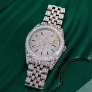 Luxury Elegant Moissanite Diamond Quartz <b>Wrist</b> <b>Watch</b> Stylish Hip Hop Antique Stainless Steel New Arrival Business/Sport - Product Image 3