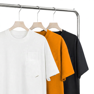 T-shirt en coton à manches courtes pour homme, coupe classique, col rond, couleur unie, avec poche, style décontracté, blanc, vert, noir - Product Image 3