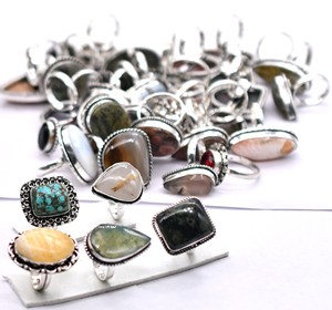 Factory Custom Vintage 925 Silver Plated <b>Statement</b> <b>Rings</b> Natural Gemstone Christian Bezel Band Unisex Antique Brass Wedding <b>Ring</b> - Product Image 1